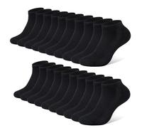 FALARY Chaussette Hommes Femme de Sport 10 Paires Chaussettes Basses Coton Soquette Noir 43-46