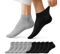 FALARY Chaussette Hommes Socquette Femme lot de 10 Basses Sport Courte Coton Gris Noir 3538