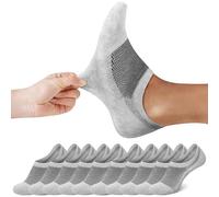 FALARY Chaussettes Basses Invisibles Femme Homme Gris Socquette de Sport Chaussette 43-46 10 Paires Respirantes
