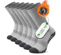 FALARY Chaussettes de Sport Homme Femme 43-46, Randonnée en Laine Mérino Hautes Chaudes, Trekking Hiver 3 Paires Gris