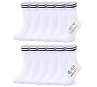 FALARY Chaussettes Femmes 35-38 Chaussettes Homme 6 Paires Chaussettes de Sport Chaussettes Running Chaussettes Tennis Blanches