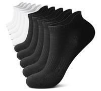FALARY Chaussettes Femmes Hommes Chaussette Courtes Coton Respirant Chaussettes De Sport Chaussettes De Course Chaussettes De Course En Plein Air Noir × 5 + Blanc × 5,35-38,10 Paires