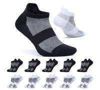 FALARY Chaussettes Homme Courtes Chaussette Basses Femme 47-50 Noir Blanc 10 Paires Socquette de Sport Respirantes