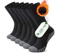 FALARY Chaussettes Homme Femme 39-42 Chaudes en Laine Mérinos Noir, Hautes AntidéRapantes Respirantes pour RandonnéE Trekking Hiver Sport - 3 Paires