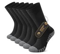 FALARY Chaussettes Homme Femme 43-46 Chaudes en Laine Mérinos Noir, Hautes AntidéRapantes Respirantes pour RandonnéE Trekking Hiver Sport - 3 Paires