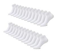FALARY Chaussettes Hommes 12Paires Basses Femmes Soquettes Courtes Sport Coton_BLANC_4750