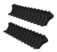 FALARY Chaussettes Hommes 12Paires Basses Femmes Soquettes Courtes Sport Coton_NOIR_4346