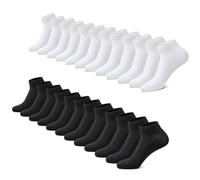 FALARY Chaussettes Hommes 12Paires Basses Femmes Soquettes Courtes Sport Coton_NoirBlanc_3942