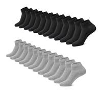 FALARY Chaussettes Hommes 12Paires Basses Femmes Soquettes Courtes Sport Coton_NoirGris_3538