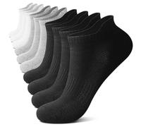 FALARY Chaussettes Hommes Femmes Chaussettes Courtes Coton Chaussettes De Sport Chaussettes De Course Chaussettes De Course En Plein Air Noir × 4 + Blanc × 3 + Gris × 3,35-38,10 Paires