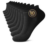 FALARY Chaussettes Hommes Femmes Chaussettes Courtes Coton Respirant Chaussettes De Sport Chaussettes De Course En Plein Air Chaussettes De Course Noir 43-46 10 Paires