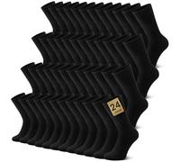 FALARY Chaussettes Hommes-Noir Chaussettes Hiver Sport, Confortables Chaussettes Hautes en coton pour Femme adaptées au travail et aux vêtements décontractés (lot de 24) 47-50