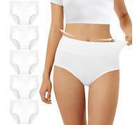 FALARY Culotte Femme Taille Haute Coton 5 pièces Blanc S