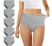 FALARY Culotte Femme Taille Haute Coton 5 pièces Gris L