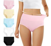 FALARY Culotte Femme Taille Haute Coton 5 pièces Multicolore 3XL