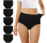 FALARY Culotte Femme Taille Haute Coton 5 pièces Noir L