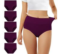 FALARY Culotte Femme Taille Haute Coton 5 pièces Violett XL