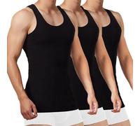 FALARY Débardeur Homme Débardeurs Homme Lot de 3 Maillot de Corps 100% Coton Toutes Les Tailles et Les Couleurs Noir 3XL