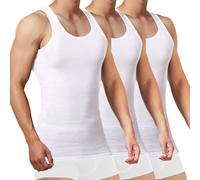 FALARY Débardeur Homme Débardeurs Homme Lot de 3 Maillot de Corps 100% Coton Toutes Les Tailles et Les Couleurs Blanc S