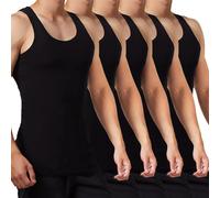 FALARY Débardeur Homme Lot de 5 Maillot de Corps 100% Coton Toutes Les Tailles et Les Couleurs Noir XXL