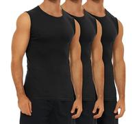 FALARY Lot de 3 Débardeurs Homme Musculation Noir Maillots de Corps 100% Coton 2XL