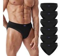 FALARY Slip Homme Lot de 6 100% Coton Stretch sous-Vêtements Confort sans Étiquette Sport Basic Noir M