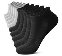 FALARY Sneaker Chaussettes Hommes Femmes Chaussettes Courtes Coton Respirant Chaussettes De Sport Chaussettes De Course En Plein Air Chaussettes De Course (Noir/Gris, 47-50, 10 Paires)