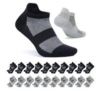 FALARY Socquette Homme 43-46 Noir Gris 20 Paires Chaussettes Basses Femme Chaussette de Sport Courtes Respirantes