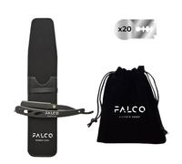 Falco Barber Shop - Rasoir Barbe Homme + 20 Demi-Lames de Rasoir Derby + Pochette de Transport