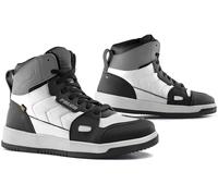Falco Harlem Chaussures de moto pour dames, Noir/Blanc/Gris, Taille 37