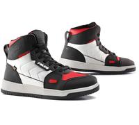 Falco Harlem Chaussures de moto pour dames, Noir/Blanc/Rouge, Taille 41