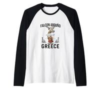 Falcon Around & Finding Out - Funny Greece Spartan Owl Manche Raglan