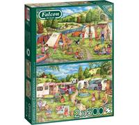 FALCON Camping et puzzle de camping 2x500 pièces