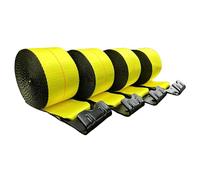 Falcon Cargo Lot de 4 Sangles de treuil de 10,2 cm x 9,1 m - 2 449,4 kg - Crochets Plats, remorques à Plateau, Attaches de Camion, Robustes