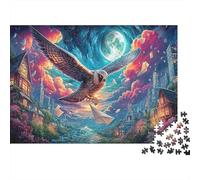 Falcon Chasing Avions en Papier Puzzles 1000 Pieces Picture Puzzles Faune Sauvage for Adults Décoration Murale Tableau Décoratif 52x38cm/1000pcs