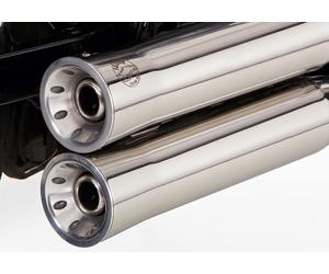 FALCON Double Groove slip sur échappement brillant brillant argent en acier inoxydable poli, argent