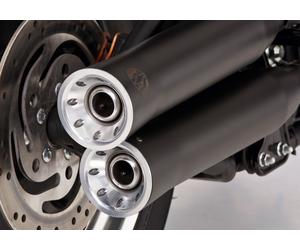 FALCON Double Groove système d’échappement complet avec chat enduit en acier inoxydable mat noir, noir