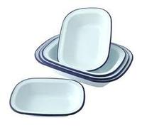 Falcon Enamel Bakeware Set of 6 Oblong Pie Dishes - 2 x 18cm, 2 x 20cm, 2 x 24cm, by Falcon