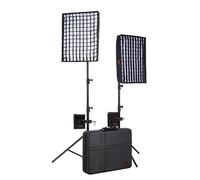 Falcon Eyes Bi-Color LED Paneel Set RX-18TDX III-K2 - Kit d'éclairage LED professionnel avec contrôleur et 2 panneaux flexibles
