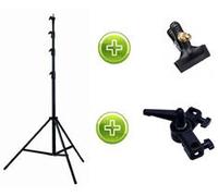 Falcon Eyes Klem + Spigot CL-CLIP + Falcon Eyes Tilting Bracket CLD-15 + Falcon Eyes Lampstatief W806 114-260 cm | ✅ Livraison gratuite à partir de 100 €