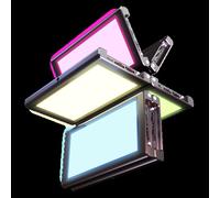 Falcon Eyes RGB LED Lamp PockeLite F7 Fold - lampe LED pliable avec batterie, diffuseur et grilles nid d'abeille