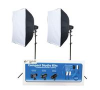 Falcon Eyes Studioflitsset SSK-2250D - set complet avec 2 flashs de studio, softboxes 50x75cm et accessoires pour photographie de portrait et produit