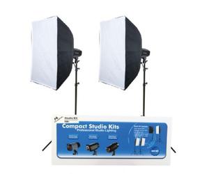 Falcon Eyes Studioflitsset SSK-2250D - set complet avec 2 flashs de studio, softboxes 50x75cm et accessoires pour photographie de portrait et produit
