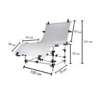 Falcon Eyes table de prise de vue ST-1020A 100x200 cm avec hauteur réglable