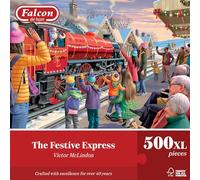 Falcon Festive Express - Puzzle de Noël de 500 pièces XL pour Adultes - Magnifiquement illustré - Puzzle de Noël de 500 pièces pour Adultes, activité Amusante à la Maison, Puzzles pour Les Jours de