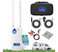 Falcon LTE 4G Combo Deluxe Antenne extérieure, INCL. routeur WLAN 150Mbit Mobile intégré et Pack d'accessoires pour Caravane I Camping-Car I Bus I Bateau I Van I Voiture I Camion