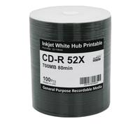 Falcon Media Pro Basic CD-R 700 Mo / 80 Min 52x, Full Printable, Bague intérieure métallisé, 100 pièces