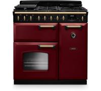 Falcon - Piano De Cuisson Gaz Ngc Tab Gaz 90 Cm Bordeaux Laiton Antiqu