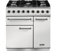 Falcon - Piano De Cuisson Gaz Semi Pro Deluxe 90 Blanc Nickel Brossé