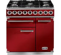 Falcon - Piano De Cuisson Gaz Semi Pro Deluxe 90 Rouge Cerise Nickel